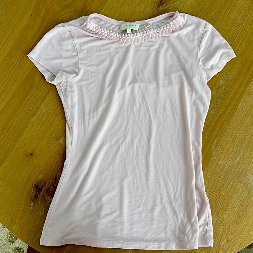 Ted Baker Tee with Tulle and Bead detailed collar